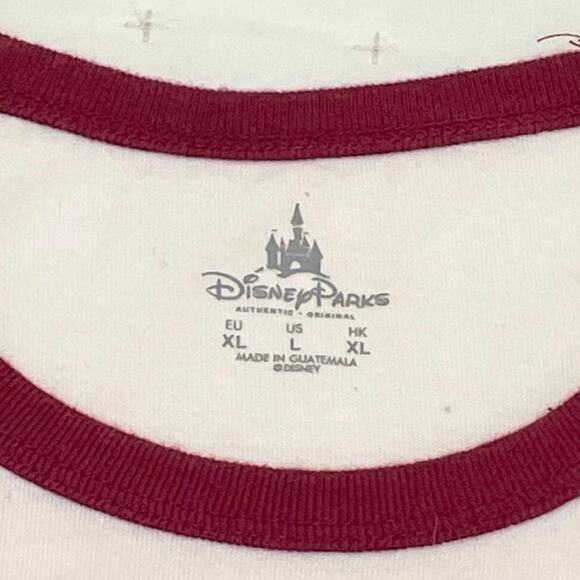 Disney Mickey Mouse Christmas Long Sleeve T-Shirt Women’s XL | Cream Red Holiday - Picture 4 of 11